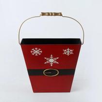 Balde Vermelho Em Latão Cinto Papai Noel Tok Da Casa - Pç