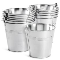 Baldes de metal Juvale galvanizados com alças, pacote com 12 cm Baldes de metal Juvale galvanizados com alças, pacote com 12 cm