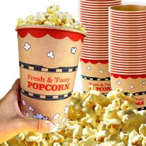 Baldes de pipoca CUSINIUM Kraft 1.36L, pacote com 50