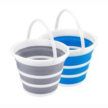 Baldes dobráveis Craftend 10L 2,6 galões, pacote com 2 unidades, cinza/azul Baldes dobráveis Craftend 10L 2,6 galões, pacote com 2 unidades, cinza/azul