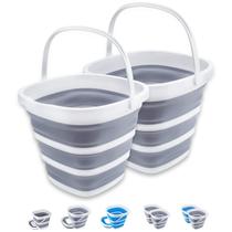 Baldes dobráveis Craftend 10L, 2,6 galões, pacote com 2