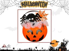Baldinho Assustador com 7 Peças de Halloween - Decoração em tons de Laranja e Preto. Baldinho Assustador com 7 Peças de Halloween - Decoração em tons de Laranja e Preto.