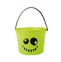 Baldinho Verde para Halloween com Design de Monstro