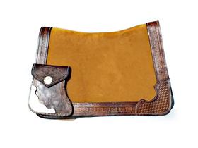 Baldrana couro chapeada montaria laço comprido