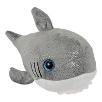 Baleia De Pelúcia Com Brilho Pequena Fofa 22Cms - Cinza