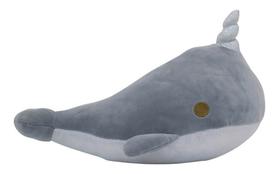 Baleia Narval Cinza Chifre 38cm - Pelúcia