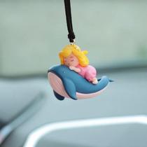 Baleia Surf Mergulhador Pingente De Desenho Animado Interior Do Carro Espelho Retrovisor Decorações