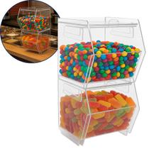 Baleiro 2 Pçs Doces Balas Display Balcão Bancada Expositor Acrílico Transparente Lojas