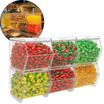 Baleiro 6 Pçs Doces Balas Display Balcão Bancada Expositor Acrílico Transparente Lojas Baleiro 6 Pçs Doces Balas Display Balcão Bancada Expositor Acrílico Transparente Lojas