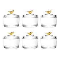 Baleiro Bomboniere Kit Com 6 Potes Bird Pássaro Canário Gold Baleiro Bomboniere Kit Com 6 Potes Bird Pássaro Canário Gold