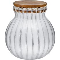 Baleiro Boro Canelado c/Tampa de Bambu 1600ml - Tuut Baleiro Boro Canelado c/Tampa de Bambu 1600ml - Tuut