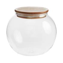 Baleiro Borosilicato com Tampa de Bambu - 800Ml