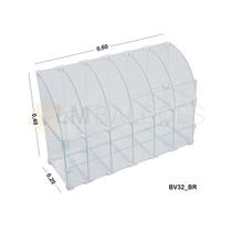Baleiro de vidro Raio 0,60 x 0,40 x 0,20 (Conectivos Brancos )