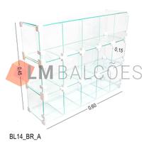 Baleiro Expositor Branco de Vidro - 0,60 x 0,45 x 0,15m Baleiro Expositor Branco de Vidro - 0,60 x 0,45 x 0,15m