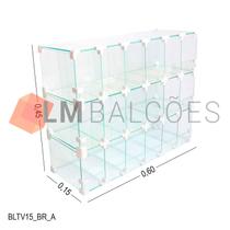 Baleiro Expositor Branco de Vidro 0,60 x 0,45 x 0,15m - LM Balcoes