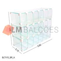 Baleiro Expositor Branco de Vidro 0,60 x 0,45 x 0,15m Baleiro Expositor Branco de Vidro 0,60 x 0,45 x 0,15m