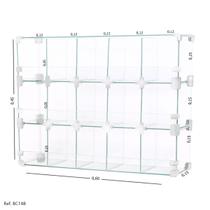Baleiro Expositor Modulado em Vidro Branco - 0,60 x 0,45 x 0,15