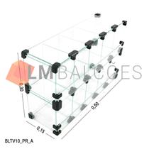 Baleiro Expositor Preto de Vidro 0,50 x 0,30 x 0,15m