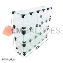 Baleiro Expositor Preto de Vidro 0,50 x 0,45 x 0,15m