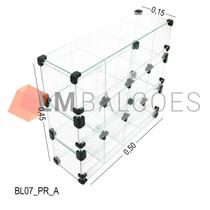 Baleiro Expositor Preto de Vidro - 0,50 x 0,45 x 0,15m