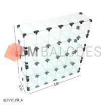 Baleiro Expositor Preto de Vidro 0,60 x 0,60 x 0,15m Baleiro Expositor Preto de Vidro 0,60 x 0,60 x 0,15m