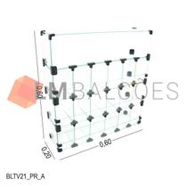 Baleiro Expositor Preto de Vidro Display 0,60 x 0,60 x 0,20m