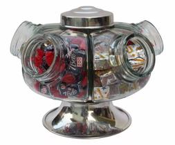 Baleiro Giratório De Vidro 22Cm 5 Gomos 250Ml Bomboniere Baleiro Giratório De Vidro 22Cm 5 Gomos 250Ml Bomboniere
