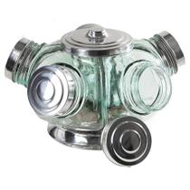 Baleiro Giratório Grande Vidro 5 Gomos Alumínio Baleiro Giratório Grande Vidro 5 Gomos Alumínio