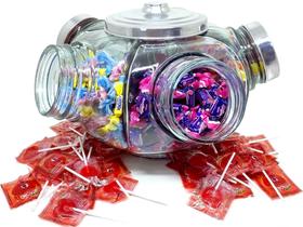 Baleiro Giratório Grande Vidro Alumínio Antigo