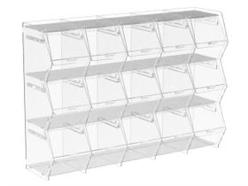 Baleiro Idealle Em Acrilico Cristal 15 Nichos 3x5 Baleiro Idealle Em Acrilico Cristal 15 Nichos 3x5