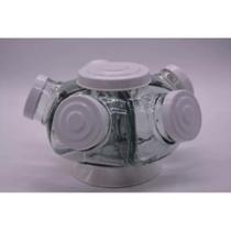 Baleiro Porta Doce Giratório Mini 5 Potes Branco - Boemia