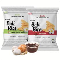 Bali Rice 40g Chips de Batata Sem Glúten Kit com 8 unidades 4 Barbecue 4 Onion