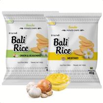 Bali Rice 40g Chips de Batata Sem Glúten Kit com 8 unidades 4 Onion 4 Mustard