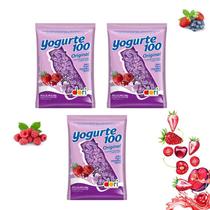 Balinha Mastigável Yogurte100 Frutas Vermelhas Kit 3 Un 600g
