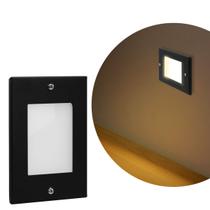 Balizador de Embutir Escada Parede Preto 4x2 Alumínio