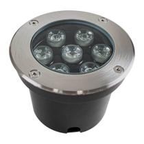 Balizador De Embutir Piso Solo Led Integrado Branco Quente 7w St2096