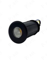 Balizador de Embutir Solo Piso LED Cob 3W 3000K Preto Redondo Balizador de Embutir Solo Piso LED Cob 3W 3000K Preto Redondo