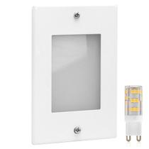 Balizador De Parede Embutir Branco 4x2 + Led Branco Quente