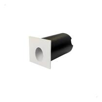 Balizador Embutir Parede Led 0,75w 2700k Interlight 3961c Cúpula Branco Estrutura Preto