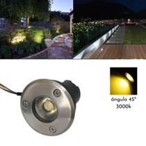 Balizador Led Cob 3W Bivolt De Embutir Luz Branco Quente