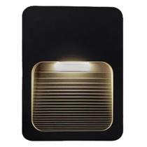 Balizador LED Fit Slim 2W 3000K Luz Amarela Preto Sobrepor Opus