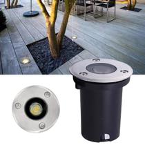 Balizador Led SMD Blindado 1W Bivolt Spot De Embutir Em Piso Chão Gramado Escada Jardim Luz Branco Quente