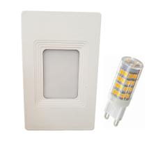Balizador Luminária 4x2 P/ Parede Muro + Lâmpada G9 Halopin 3000k Branco Quente