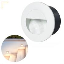 Balizador Redondo De Embutir Parede Branco Led Escada Lup90