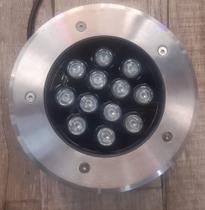 Balizador Spot Led Chão Piso 12w Embutir Blindado Bivolt Branca Frio 6500k 18cm