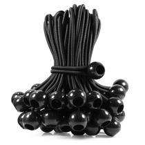 Ball Bungee Joneaz, 10 cm, cordão de amarração preto, bola de 2,5 cm, bola de 50 peças