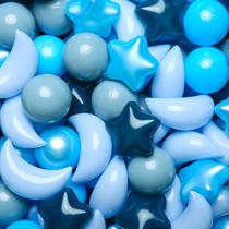 Ball Pit Balls GOGOSO Stars Moon Shapes Plastic 100 unidades azuis