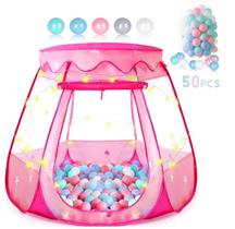 Ball Pit Tent Tikolus com 50 bolas, tenda Pop Up Princess 1-3Y