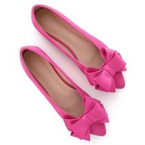 Ballet Flats Stunner Womens Bowknot Flower, bico fino, vermelho