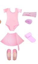 Ballet kit 6 peças (colant manga curta + saia + meia-calça + sapatilha + faixa + rede) Ballet kit 6 peças (colant manga curta + saia + meia-calça + sapatilha + faixa + rede)